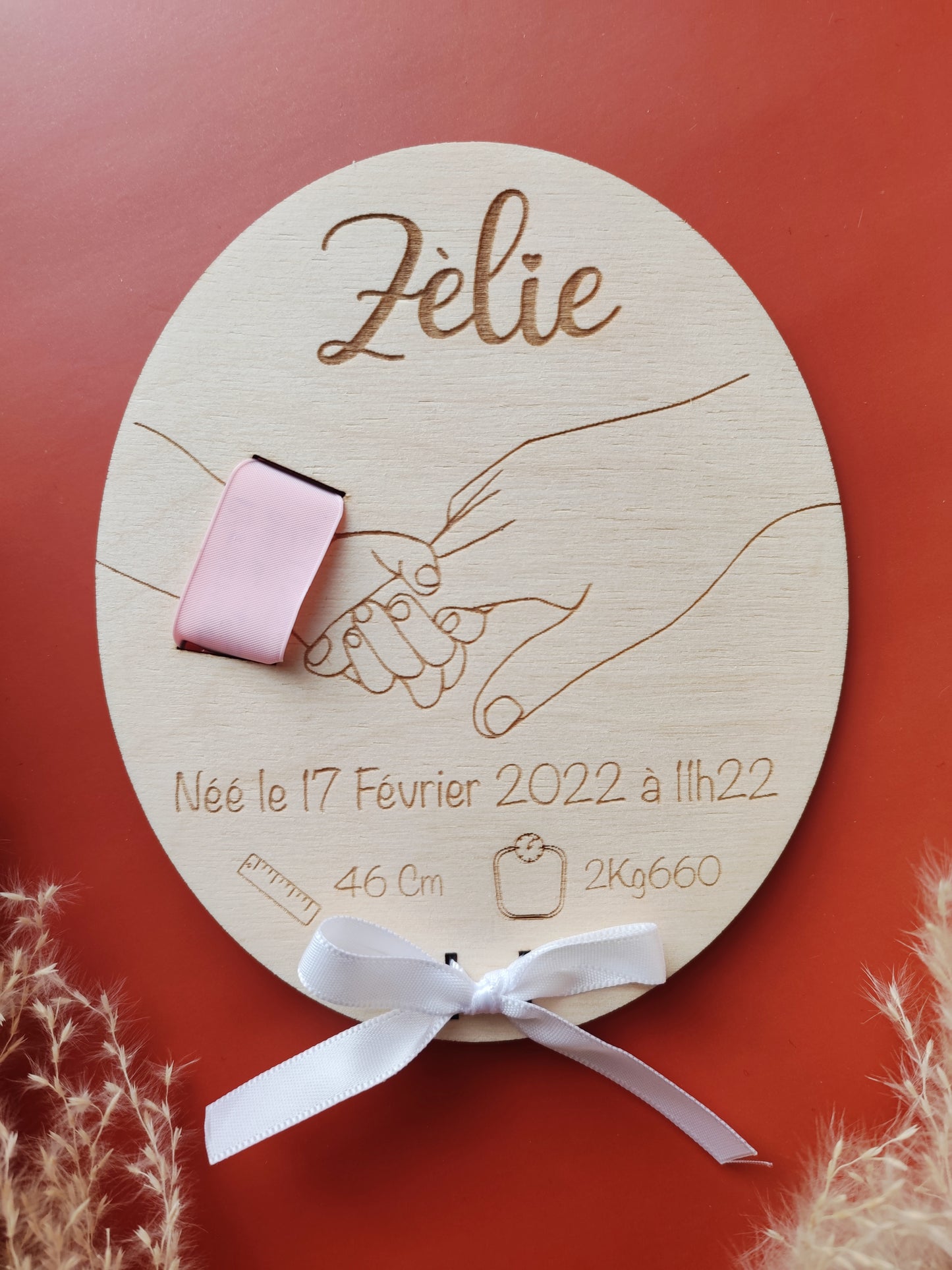 Porte Bracelet de Naissance Mains Personnalisé